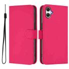 For Samsung Galaxy A07 4G Skin Feel Solid Color Leather Phone Case with Lanyard(Rose Red) - 2