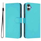 For Samsung Galaxy A07 4G Skin Feel Solid Color Leather Phone Case with Lanyard(Lake Blue) - 2