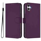 For Samsung Galaxy A07 4G Skin Feel Solid Color Leather Phone Case with Lanyard(Violet) - 2
