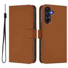 For Samsung Galaxy A17 5G Skin Feel Solid Color Leather Phone Case with Lanyard(Brown) - 2
