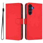 For Samsung Galaxy A17 5G Skin Feel Solid Color Leather Phone Case with Lanyard(Red) - 2