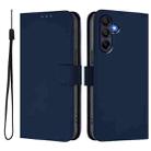 For Samsung Galaxy A17 5G Skin Feel Solid Color Leather Phone Case with Lanyard(Navy Blue) - 2