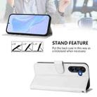 For Samsung Galaxy A17 5G Skin Feel Solid Color Leather Phone Case with Lanyard(White) - 4