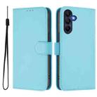 For Samsung Galaxy A17 5G Skin Feel Solid Color Leather Phone Case with Lanyard(Sky Blue) - 2