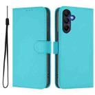 For Samsung Galaxy A17 5G Skin Feel Solid Color Leather Phone Case with Lanyard(Lake Blue) - 2