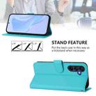 For Samsung Galaxy A17 5G Skin Feel Solid Color Leather Phone Case with Lanyard(Lake Blue) - 4