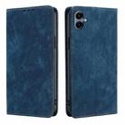 For Samsung Galaxy A06 RFID Anti-theft Brush Magnetic Leather Phone Case(Blue) - 1