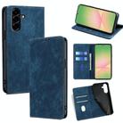For Samsung Galaxy A56 5G RFID Anti-theft Brush Magnetic Leather Phone Case(Blue) - 1