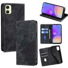 For Samsung Galaxy A05 4G RFID Anti-theft Brush Magnetic Leather Phone Case(Black) - 1