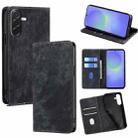 For Samsung Galaxy A36 5G RFID Anti-theft Brush Magnetic Leather Phone Case(Black) - 1