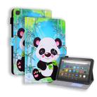 For Amazon Fire HD 8 Horizontal Flip Leather Case, with  Card Slots & Holder & Photo Frame(Cartoon Panda) - 1