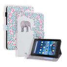 For Amazon Fire HD 8 (2017) Horizontal Flip Leather Case, with  Card Slots & Holder & Photo Frame(Elephant Flower) - 1