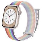 For Apple Watch 46mm / 49mm / 45mm / 44mm Dual Hook and Loop Nylon Watch Band(White Colorful) - 1