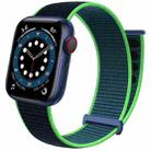 For Apple Watch 46mm / 49mm / 45mm / 44mm Dual Hook and Loop Nylon Watch Band(Lime) - 1