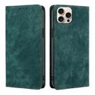 For iPhone 16 Pro RFID Anti-theft Brush Magnetic Leather Phone Case(Green) - 1