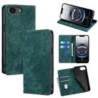For iPhone 16e RFID Anti-theft Brush Magnetic Leather Phone Case(Green) - 1