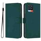 For Realme 8 4G / 8 Pro 4G Skin Feel Solid Color Leather Phone Case with Lanyard(Dark Green) - 2