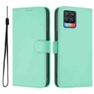 For Realme 8 4G / 8 Pro 4G Skin Feel Solid Color Leather Phone Case with Lanyard(Mint Green) - 2