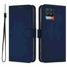 For Realme 8 4G / 8 Pro 4G Skin Feel Solid Color Leather Phone Case with Lanyard(Navy Blue) - 2