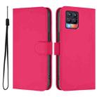 For Realme 8 4G / 8 Pro 4G Skin Feel Solid Color Leather Phone Case with Lanyard(Rose Red) - 2