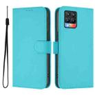 For Realme 8 4G / 8 Pro 4G Skin Feel Solid Color Leather Phone Case with Lanyard(Lake Blue) - 2