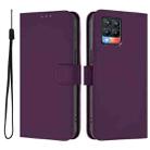 For Realme 8 4G / 8 Pro 4G Skin Feel Solid Color Leather Phone Case with Lanyard(Violet) - 2