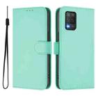 For Realme 8 5G / 8 5G India Skin Feel Solid Color Leather Phone Case with Lanyard(Mint Green) - 2