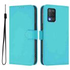 For Realme 8 5G / 8 5G India Skin Feel Solid Color Leather Phone Case with Lanyard(Lake Blue) - 2