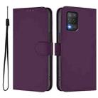 For Realme 8 5G / 8 5G India Skin Feel Solid Color Leather Phone Case with Lanyard(Violet) - 2