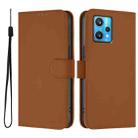 For Realme 9 Pro+ 5G / 9 4G Global Skin Feel Solid Color Leather Phone Case with Lanyard(Brown) - 2