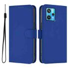 For Realme 9 Pro+ 5G / 9 4G Global Skin Feel Solid Color Leather Phone Case with Lanyard(Dark Blue) - 2