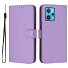 For Realme 9 Pro+ 5G / 9 4G Global Skin Feel Solid Color Leather Phone Case with Lanyard(Lavender Purple) - 2