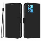 For Realme 9 Pro+ 5G / 9 4G Global Skin Feel Solid Color Leather Phone Case with Lanyard(Black) - 2