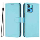 For Realme 9 Pro+ 5G / 9 4G Global Skin Feel Solid Color Leather Phone Case with Lanyard(Sky Blue) - 2