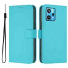 For Realme 9 Pro+ 5G / 9 4G Global Skin Feel Solid Color Leather Phone Case with Lanyard(Lake Blue) - 2