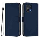 For Realme 9 Pro 5G Global Skin Feel Solid Color Leather Phone Case with Lanyard(Navy Blue) - 2