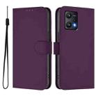 For Realme 9 Pro 5G Global Skin Feel Solid Color Leather Phone Case with Lanyard(Violet) - 2