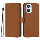 For Realme 10 4G Global Skin Feel Solid Color Leather Phone Case with Lanyard(Brown) - 2