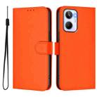 For Realme 10 4G Global Skin Feel Solid Color Leather Phone Case with Lanyard(Orange) - 2