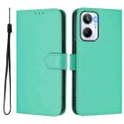 For Realme 10 4G Global Skin Feel Solid Color Leather Phone Case with Lanyard(Green) - 2