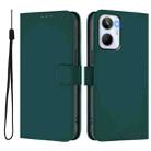 For Realme 10 4G Global Skin Feel Solid Color Leather Phone Case with Lanyard(Dark Green) - 2