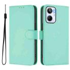 For Realme 10 4G Global Skin Feel Solid Color Leather Phone Case with Lanyard(Mint Green) - 2