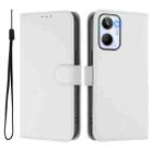 For Realme 10 4G Global Skin Feel Solid Color Leather Phone Case with Lanyard(White) - 2