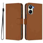 For Realme 10 Pro 5G Skin Feel Solid Color Leather Phone Case with Lanyard(Brown) - 2