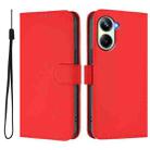 For Realme 10 Pro 5G Skin Feel Solid Color Leather Phone Case with Lanyard(Red) - 2