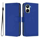 For Realme 10 Pro 5G Skin Feel Solid Color Leather Phone Case with Lanyard(Dark Blue) - 2