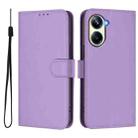 For Realme 10 Pro 5G Skin Feel Solid Color Leather Phone Case with Lanyard(Lavender Purple) - 2