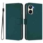 For Realme 10 Pro 5G Skin Feel Solid Color Leather Phone Case with Lanyard(Dark Green) - 2