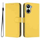 For Realme 10 Pro 5G Skin Feel Solid Color Leather Phone Case with Lanyard(Lemon Yellow) - 2