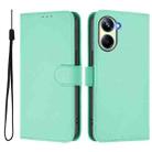 For Realme 10 Pro 5G Skin Feel Solid Color Leather Phone Case with Lanyard(Mint Green) - 2